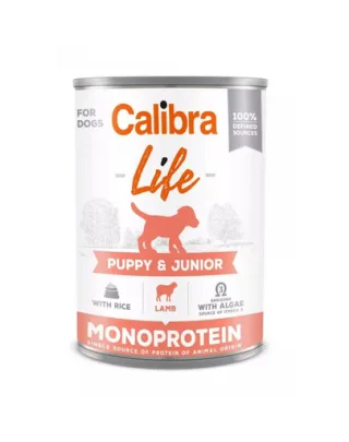 CALIBRA Dog Life Puppy&amp;Junior Lamb with Rice 400 g miel si orez, hrana catelusi
