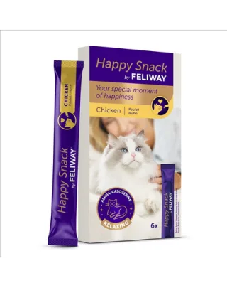 Snack cremos pentru pisici pentru relaxare FELIWAY Happy Snack 6x15 g cu pui și alfa-cazozepină