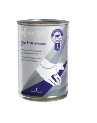 TROVET Unique Protein Venison UPV cu vanat 400 g hrana monoproteica pentru caini si pisici