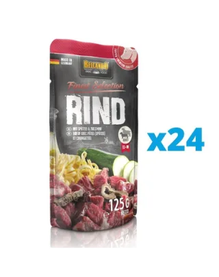 BELCANDO Finest Selection hrana umeda pentru caini, cu vita, taitei de casa si dovlecei 24x125 g