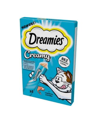 DREAMIES Creamy Snack Salmon recompensa cu somon, pisica 4x10g