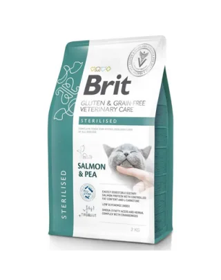 BRIT Grain Free Veterinary Care Cat Sterilised Salmon Pea 2 kg hrana pentru pisici sterilizate adulte