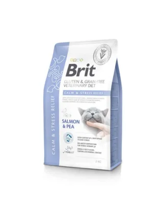 BRIT Grain Free Veterinary Diets Cat Calm Stress Relief Salmon Pea 5 kg hrana dietetica pisici pentru reducere stres