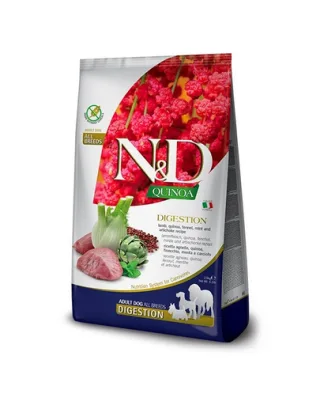 FARMINA N&amp;D Quinoa Dog Adult medium maxi Digestion Lamb, fennel 2,5 kg Hrana pentru caini talie medie si mare cu tulburari digestive, cu miel si fenicul