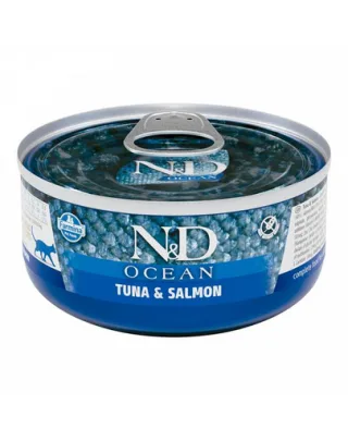 FARMINA N&amp;D Ocean Cat Tuna, salmon 70 g Conserva hrana pentru pisici, cu somon