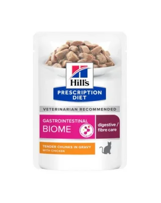 HILL'S Prescription Diet Feline Gastrointestinal Biome Plicuri hrana pisici, afectiuni gastrointestinale, cu pui 12x85 g
