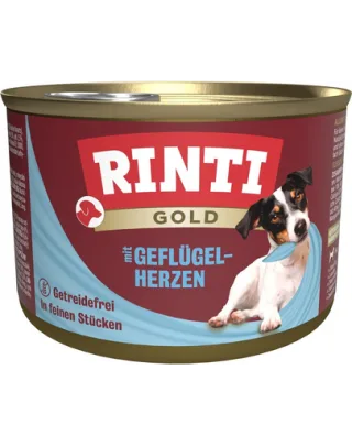 RINTI Gold Poultry hearts Mini conserve caini de rase mici 185 g inimi de pasare