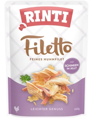RINTI Filetto in Jelly Chicken&amp;Ham plic hrana in aspic pentru caini 100 g pui si sunca