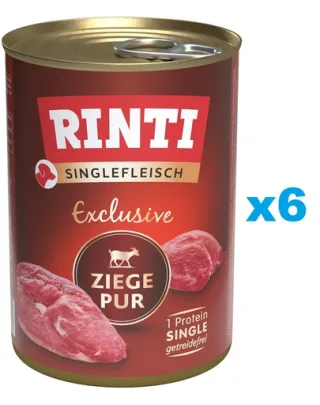 RINTI Singlefleisch Exclusive Goat Pure 6x400 g carne de capra, pentru caini