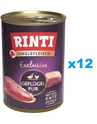 RINTI Singlefleisch Exclusive Poultry Pure cu pasare 12x400 g pentru caini