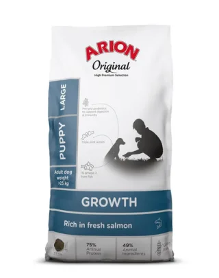 ARION Original Growth Puppy Large Salmon Rice 12 kg cu somon, hrana catel talie mare