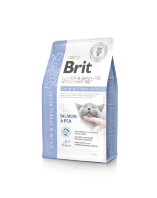 BRIT Grain Free Veterinary Diets Cat Calm Stress Relief Salmon Pea 2 kg hrana dietetica pentru pisici