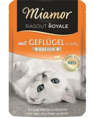 MIAMOR Ragout Royale in Jelly Poultry Kitten plic hrana pentru pisoi 100 g pasare in aspic
