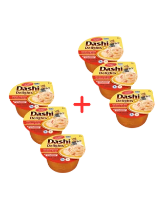 INABA Cat Dashi Delights pui, ton si somon 6x70 g hrana pisica