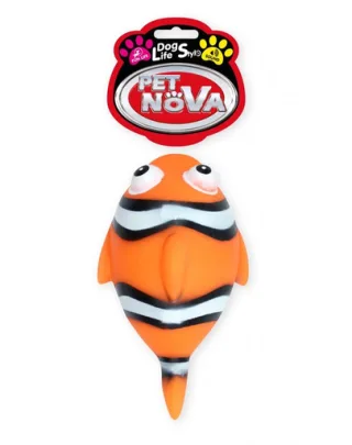 PET NOVA DOG LIFE STYLE Jucarie din cauciuc pentru caini, pestele Nemo 13,5cm