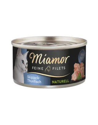 MIAMOR Feine Filets Naturell Skipjack Tuna 80g ton Skipjack in sos propriu, hrana pisica