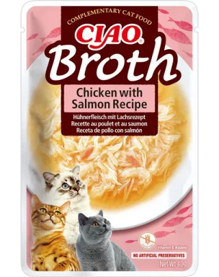 INABA CIAO Broth Pui si somon supa pentru pisici 40g