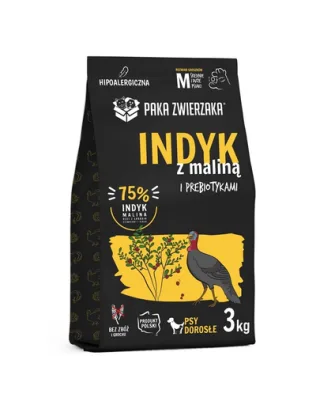 PAKA ZWIERZAKA Seventh Heaven Hrana uscata caine talie medie, cu curcan si zmeura 3kg