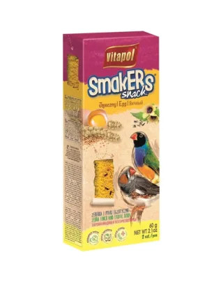 Batoane cu ou pentru cinteze zebră și păsări exotice mici VITAPOL Smakers, 2 bucăți