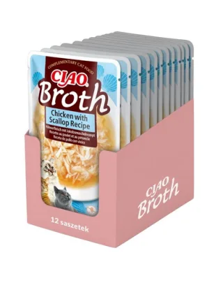 INABA CIAO Broth supa pisici cu pui si scoici 12x40g