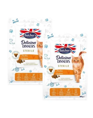 BUTCHER'S Functional Cat Indoor pentru pisici de interior 2x800 g cu pasare