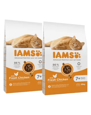 IAMS for Vitality pentru pisici senior cu pui proaspat 20 kg (2 x 10 kg)