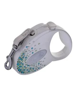 FLEXI Glam Splash Leaf S Lesa caini banda 3m alb decorat cu Swarovski