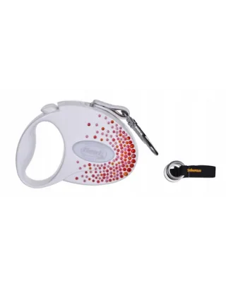 FLEXI Glam Splash Orient M Lesa caini cu banda 5m alb cu cristale Swarovski
