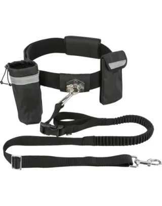 TRIXIE Curea de sold cu lesa pentru caine, negru