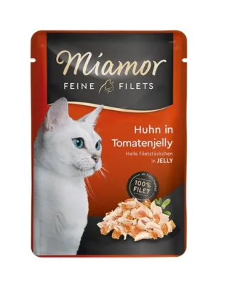MIAMOR Feline Filets plicuri in jeleu 24x100 g pentru pisica, pui si rosii