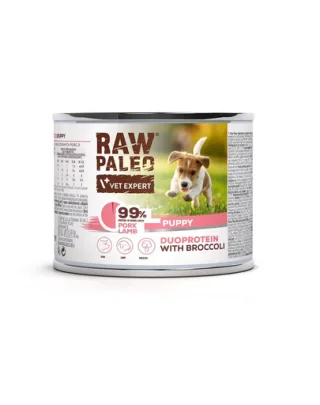 Hrana umeda cu porc si miel RAW PALEO Pork Lamb Puppy 200g pentru catelusi