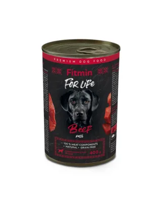 FITMIN For Life Dog pate pentru caini, cu vita 400 g