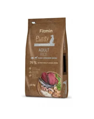 FITMIN Dog Purity Hrana uscata caini adulti, cu peste vanat si orez 12 kg