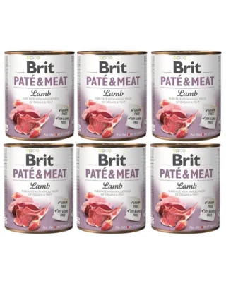 BRIT Pate&amp;Meat lamb 6 x 800 g Conserva pentru caini, pateu cu miel