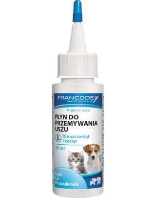 FRANCODEX Lichid pentru curățarea urechilor pentru pisoi și cățeluși 60 ml