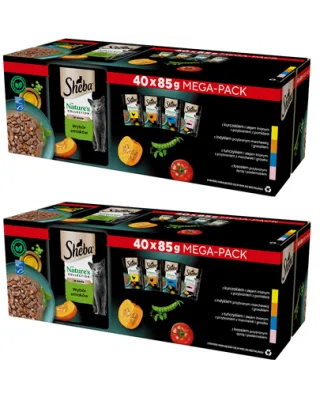 SHEBA Nature's Collection 80x85 g plicuri hrana umeda completa pentru pisici adulte, selectie de arome in sos