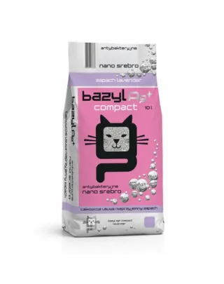 BAZYL Ag+ Compact Lavender 10L nisip litiera cu ioni de argint, parfum lavanda