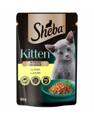 SHEBA Kitten 85g cu pui in sos hrana pisoi