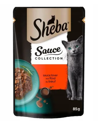 SHEBA Sauce Collection Beef 85g bucati vita in sos pentru pisici