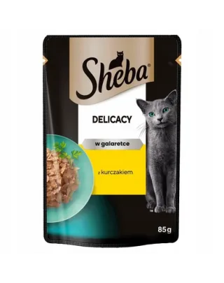 SHEBA Delicacy in jelly 85g bucati de pui in gelatina pentru pisici