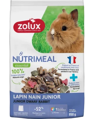 ZOLUX NUTRIMEAL 4 Hrana complexa pentru iepuri miniaturali junior 850 g