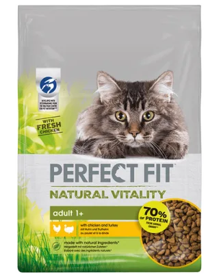 PERFECT FIT Natural Vitality 1+ mancare uscata pentru pisici adulte, pui si curcan 650 g