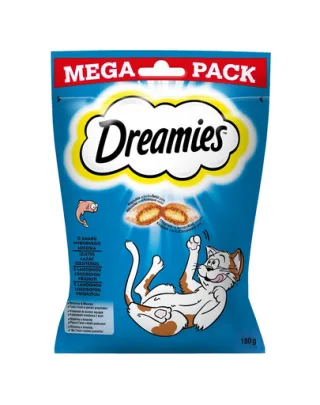 DREAMIES Mega Pack 180g recompense delicioase pentru pisici cu aroma de somon