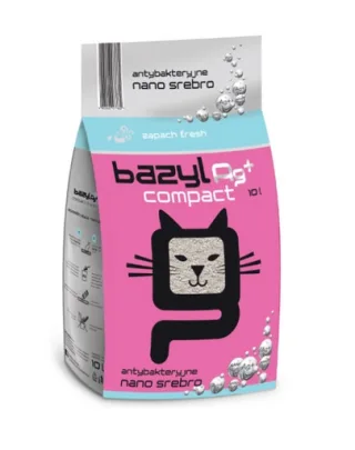 BAZYL Ag+ Compact Fresh 10 L nisip litiera pisici cu nano argint si miros fresh
