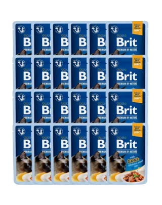 BRIT Premium Cat Fillets in Gravy 24x85g file ton in sos hrana pisica