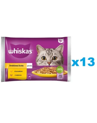WHISKAS hrana pisica la plic in aspic 52x85g curcan si pui