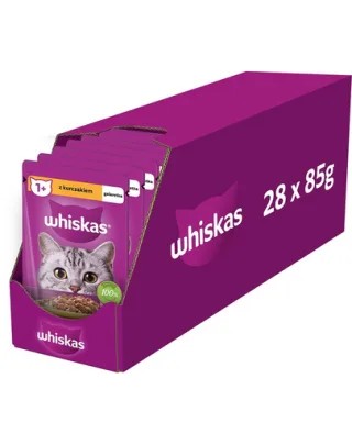 WHISKAS Adult plic 28x85g hrana umeda pentru pisici adulte in jeleu de pui