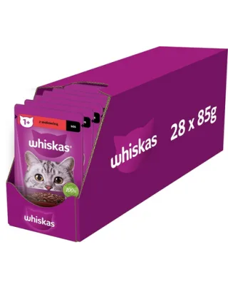 WHISKAS Adult plic 28x85g hrana umeda pentru pisici adulte in sos cu vita