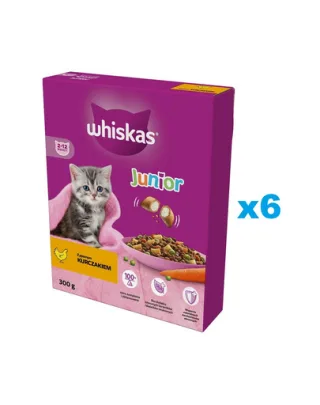 WHISKAS Junior 6x300 g hrana pentru pisoi cu pui delicios