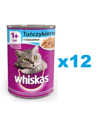 WHISKAS Adult conserve ton in aspic 12x400 g - hrana umeda completa pentru pisici adulte